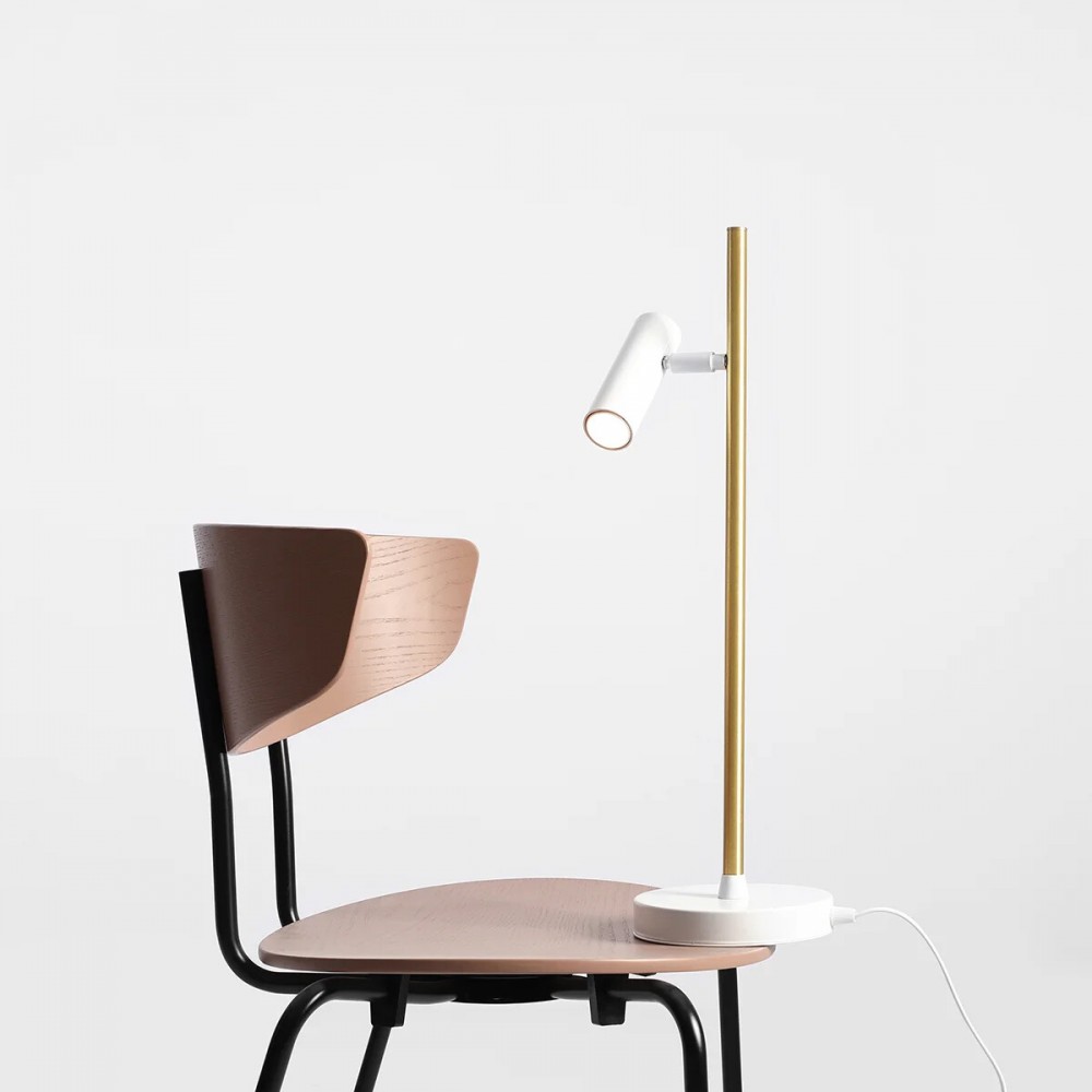 TREVO TABLE WHITE BRASS 1097B40 Stalinis šviestuvas