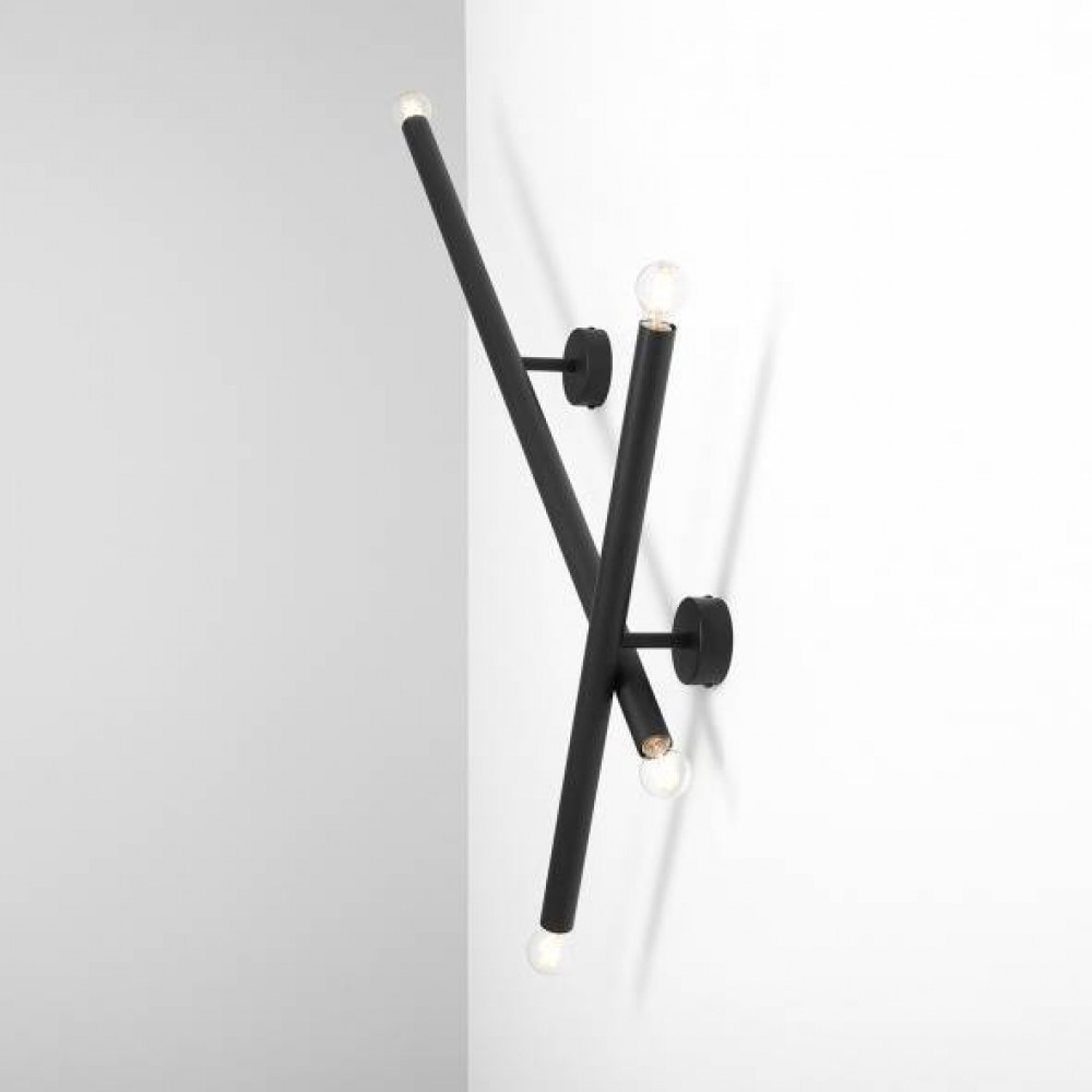 TUBO 2 BLACK L 1072D1_L Sieninis šviestuvas