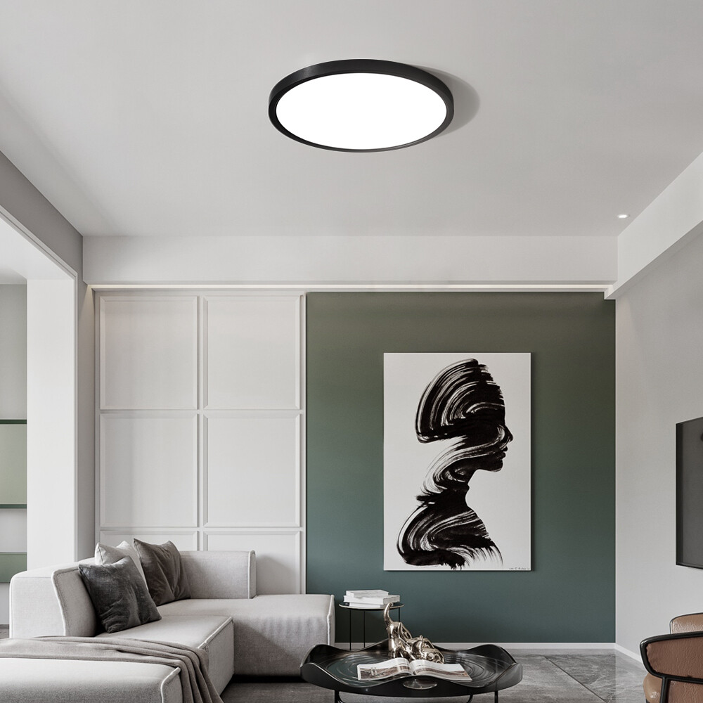 Juodas lubinis LED šviestuvas 4LMOB 24W
