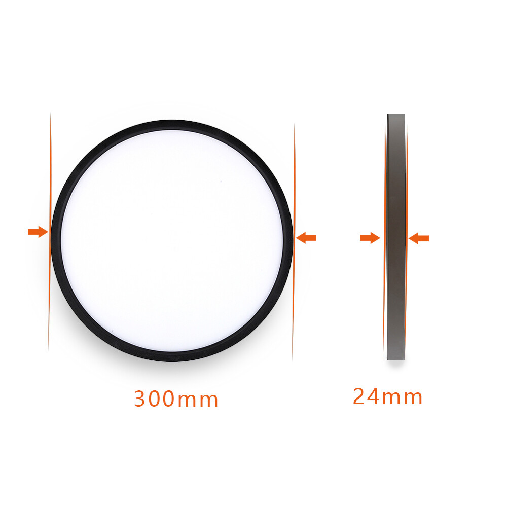 Juodas lubinis LED šviestuvas 4LMOB 24W